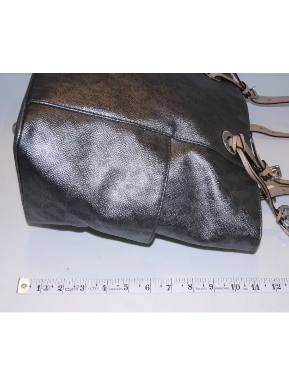 Michael Michael Kors brown-ish gray tote shoulder bag & matching wristlet wallet